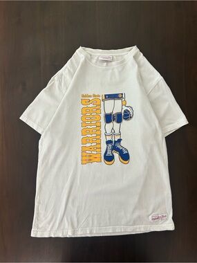 Mitchell & Ness Golden State‎ Warriors Shirt Large White Graphic Basketball Tee